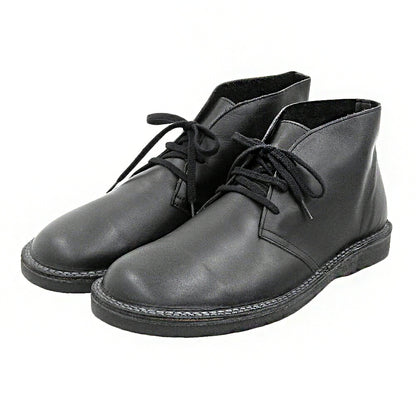 JURGEN LEHL Leather Crepe Sole Shoes Black Sneakers Size 25.5