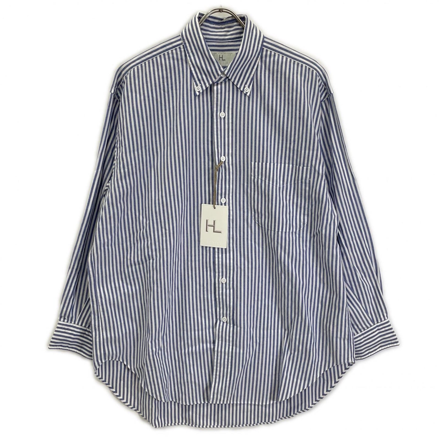 HERILL Blue Stripe Long Sleeve Cotton Shirt Size 0