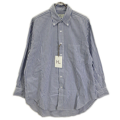 HERILL Blue Stripe Long Sleeve Cotton Shirt Size 0