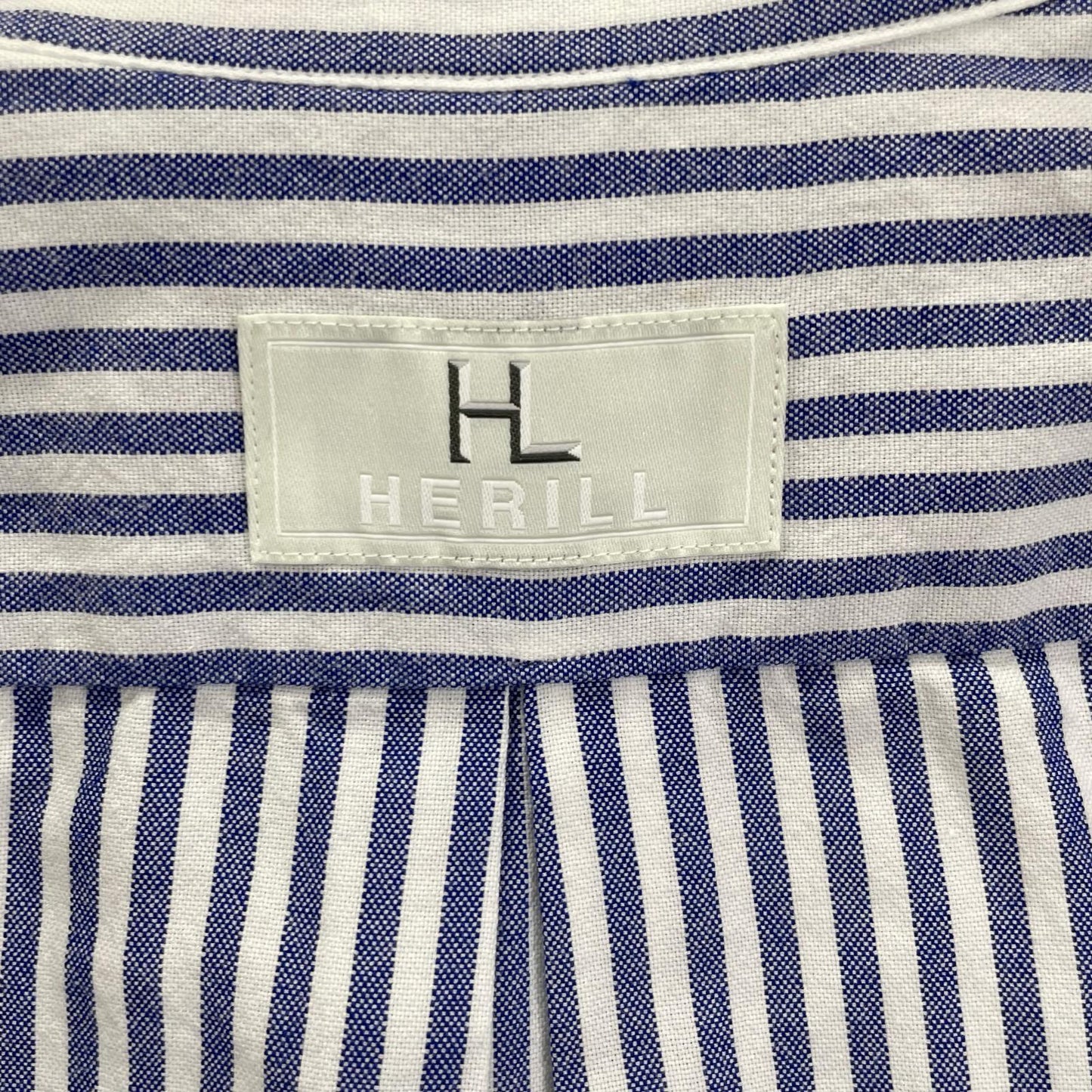 HERILL Blue Stripe Long Sleeve Cotton Shirt Size 0
