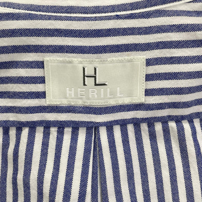 HERILL Blue Stripe Long Sleeve Cotton Shirt Size 0