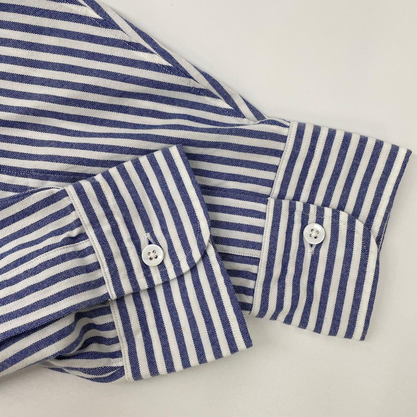 HERILL Blue Stripe Long Sleeve Cotton Shirt Size 0