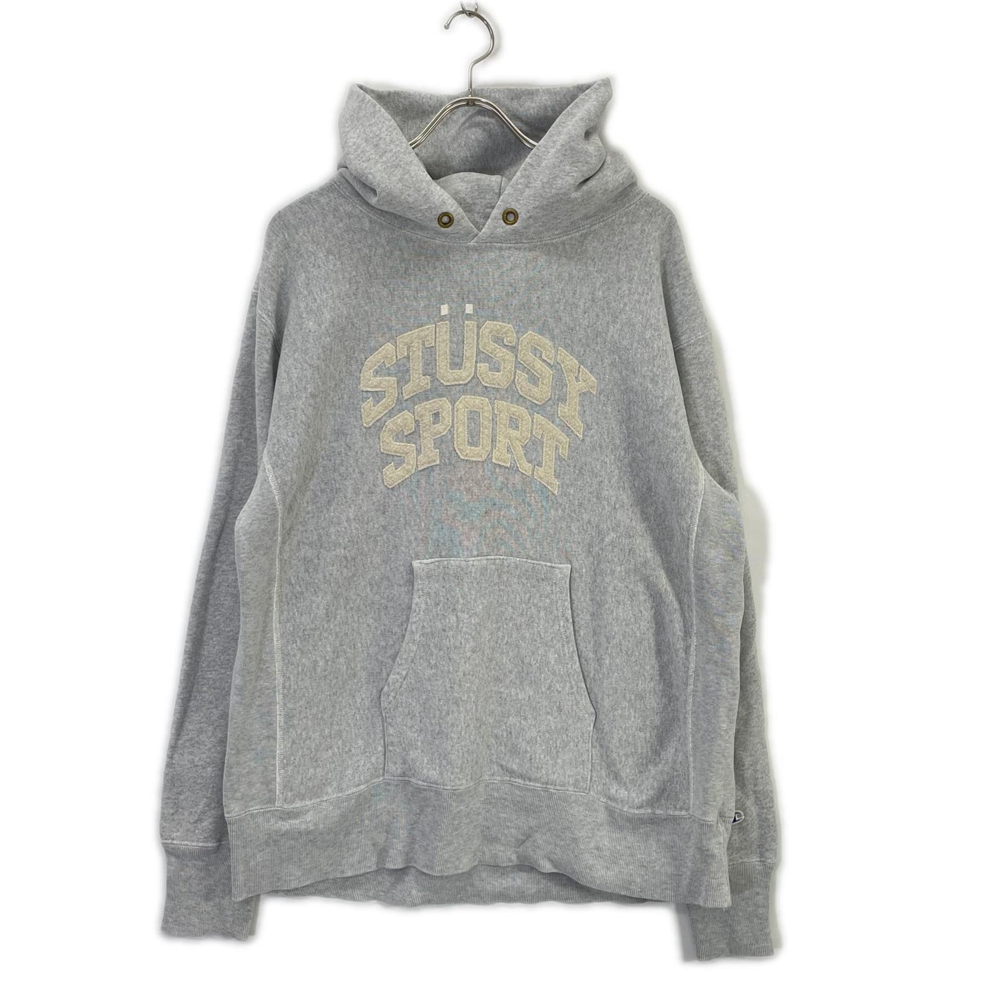 stussy x Champion Reverse Weave Pullover Hoodie Gray Size XL