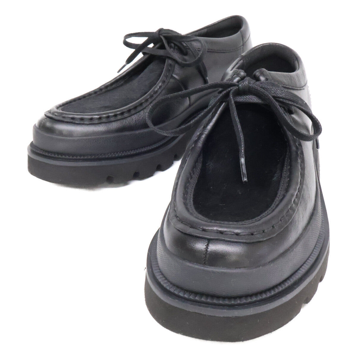 Clarks Badell Seam Pony Hair Leather Shoes Black Sneakers Size UK7