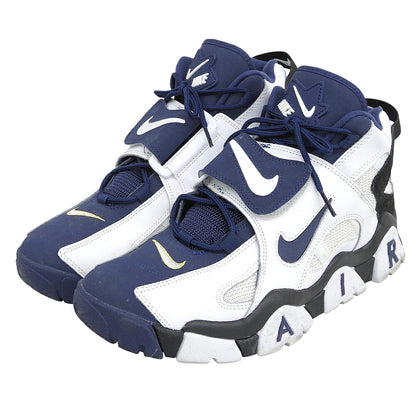 NIKE Air Barrage Mid Leather Navy Black Sneakers Size 10.5(US)