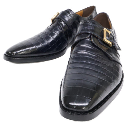 MADRAS DM5026 Embossed Leather Monk Shoes Navy Sneakers Size 27.5EEE