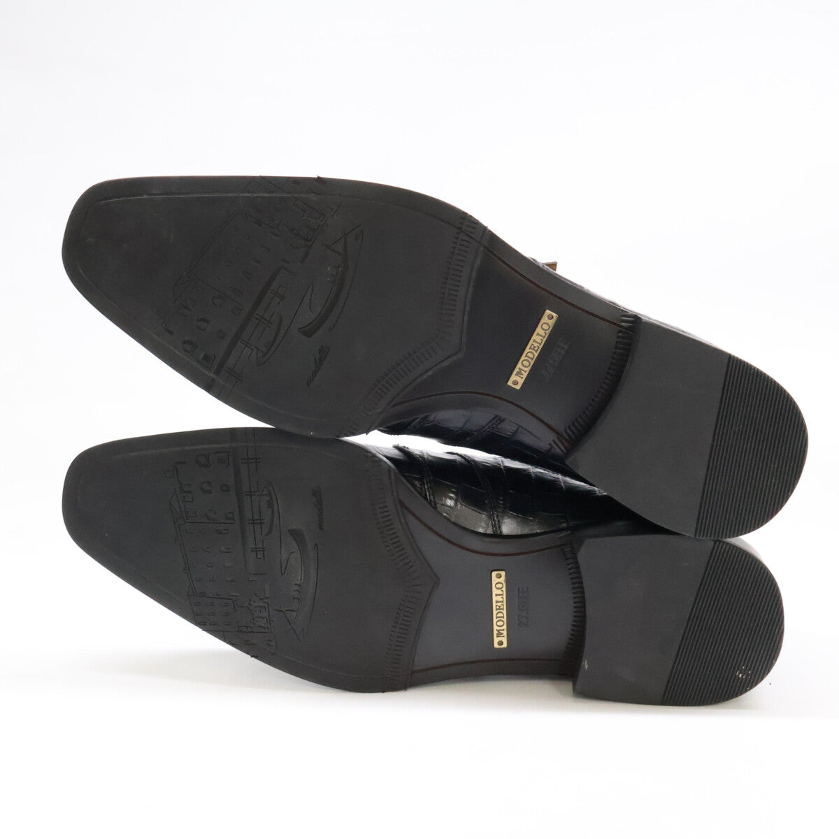 MADRAS DM5026 Embossed Leather Monk Shoes Navy Sneakers Size 27.5EEE