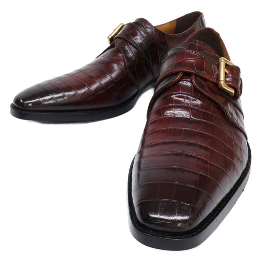MADRAS DM5026 Embossed Leather Shoes Bordeaux Sneakers Size 27.5EEE