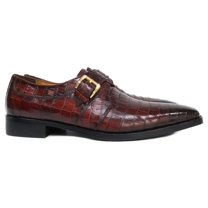 MADRAS DM5026 Embossed Leather Shoes Bordeaux Sneakers Size 27.5EEE