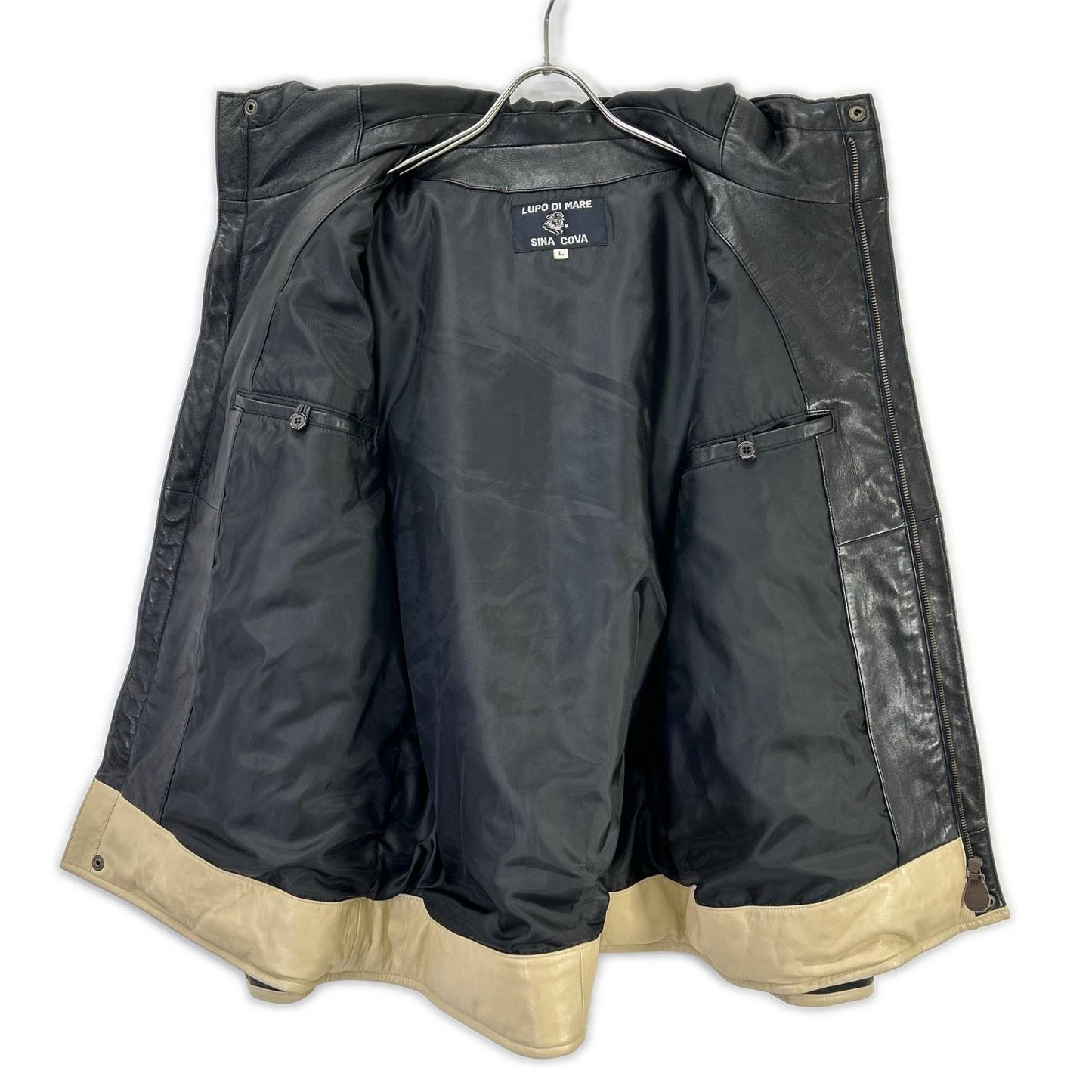 SINACOVA 7853260 Black Lamb Leather Zip Jacket Size L