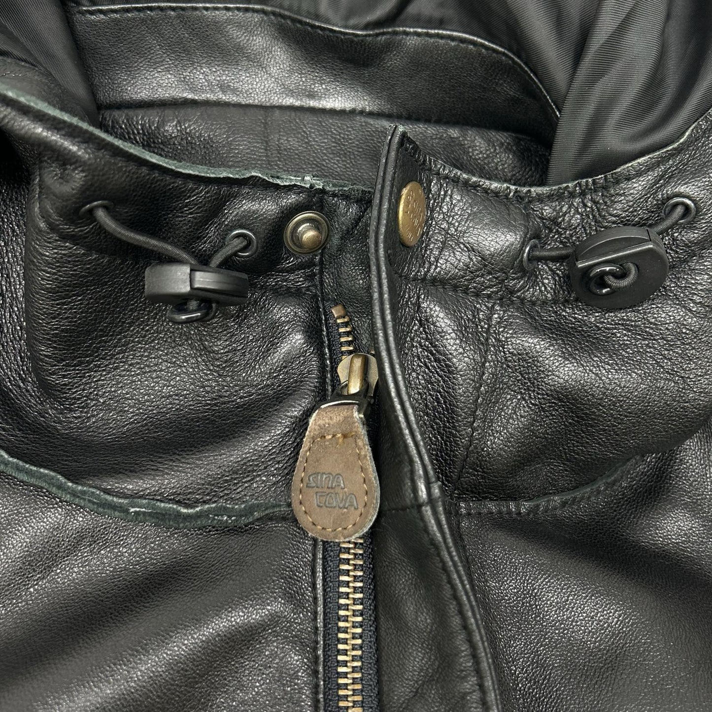 SINACOVA 7853260 Black Lamb Leather Zip Jacket Size L