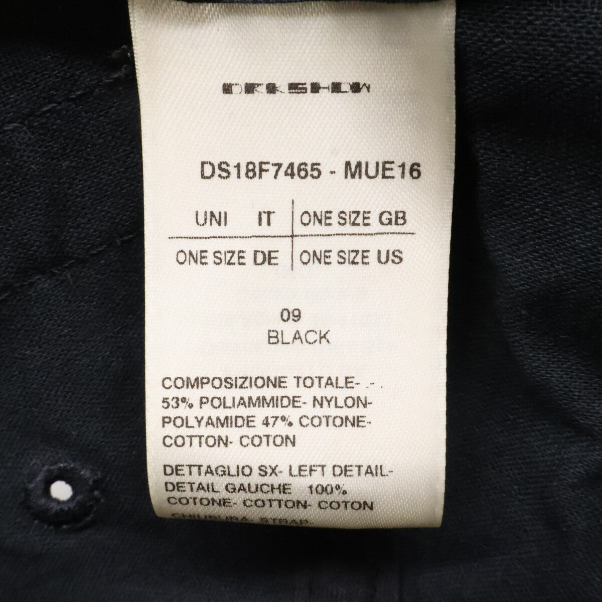 DRKSHDW '18 DS18F7465-MUE16 Cap Black Size ONE SIZE