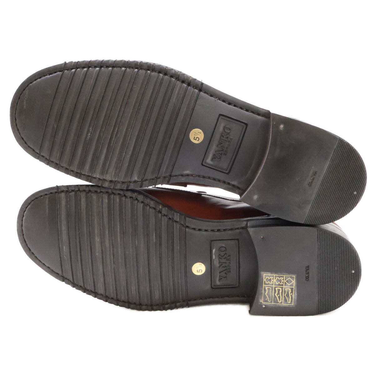 YANKO 28782 Leather Penny Loafers Brown Size 5