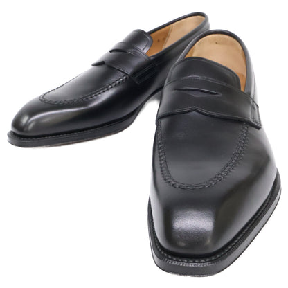 SHETLAND FOX 081F Leather Penny Loafers Black Size 6