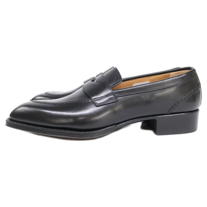 SHETLAND FOX 081F Leather Penny Loafers Black Size 6