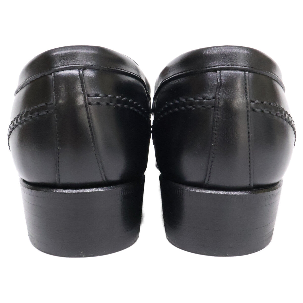 SHETLAND FOX 081F Leather Penny Loafers Black Size 6