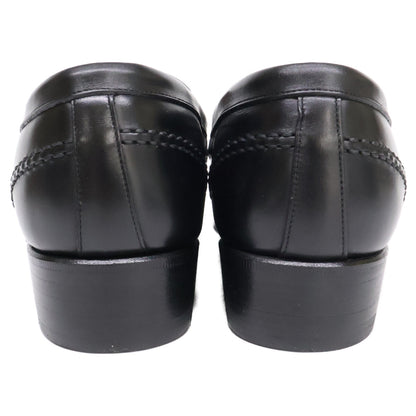 SHETLAND FOX 081F Leather Penny Loafers Black Size 6