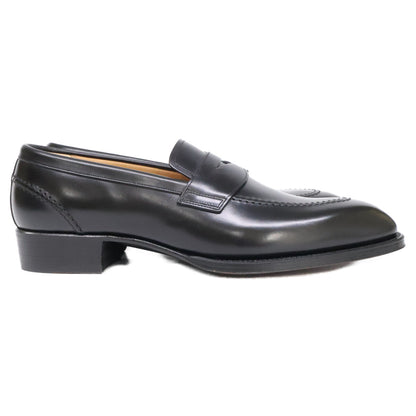 SHETLAND FOX 081F Leather Penny Loafers Black Size 6
