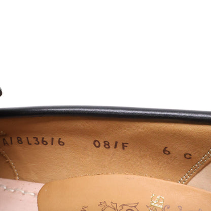 SHETLAND FOX 081F Leather Penny Loafers Black Size 6