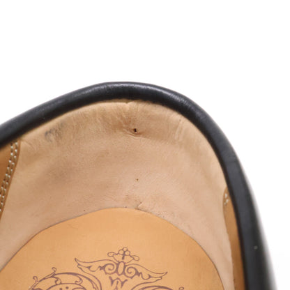 SHETLAND FOX 081F Leather Penny Loafers Black Size 6