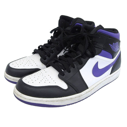 NIKE AJ1B Mid High-Top Sneakers Black/Purple Size 10.5(US)