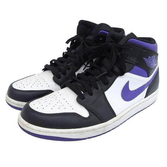 NIKE AJ1B Mid High-Top Sneakers Black/Purple Size 10.5(US)