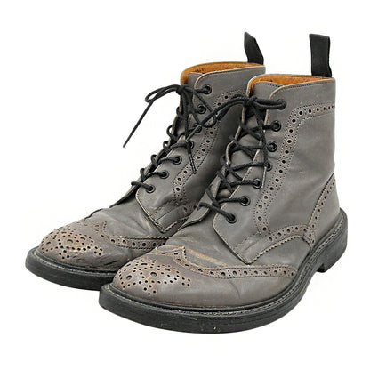 Tricker's Wingtip Leather Sneakers Gray Size 9.5