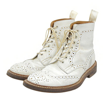 Tricker's MALTON Leather Country Boots White Size 8.5