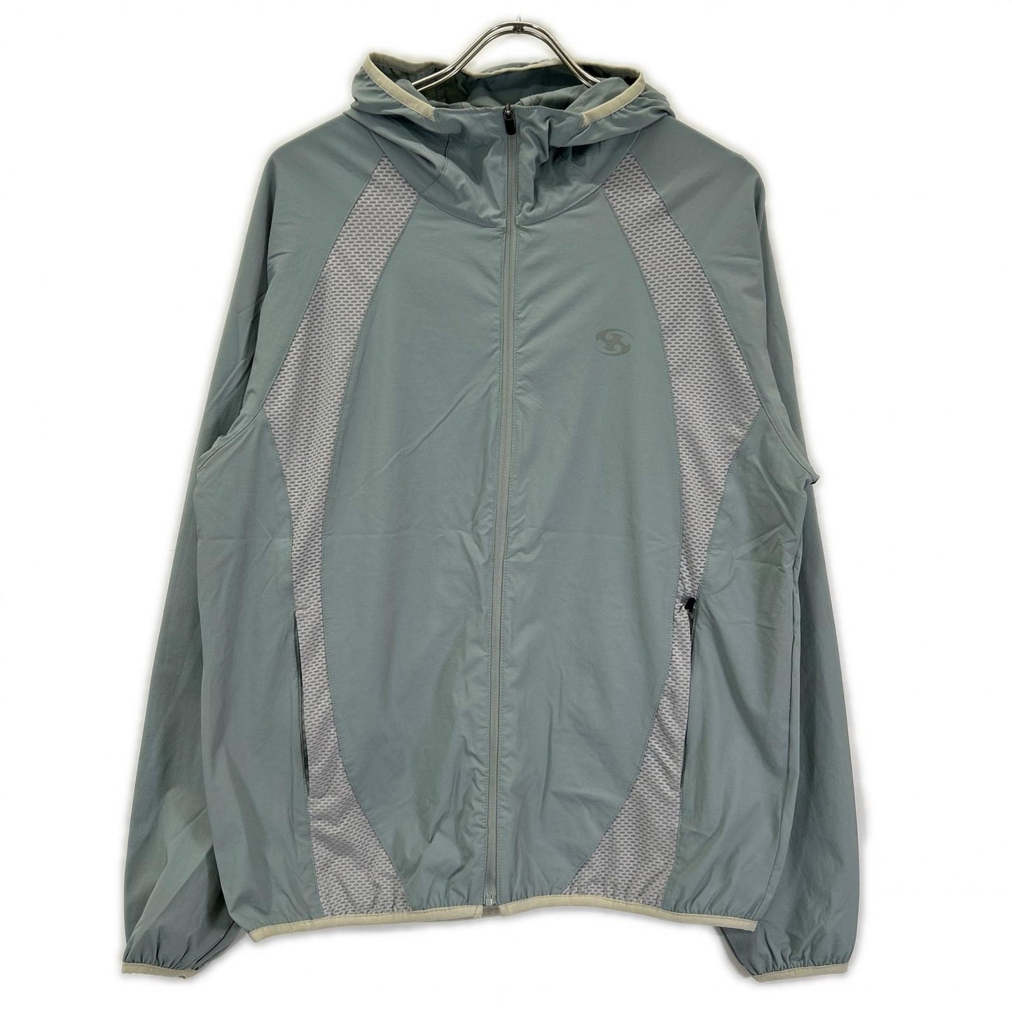 SAN SAN GEAR Paneled Nylon Hooded Jacket Blue Size 1