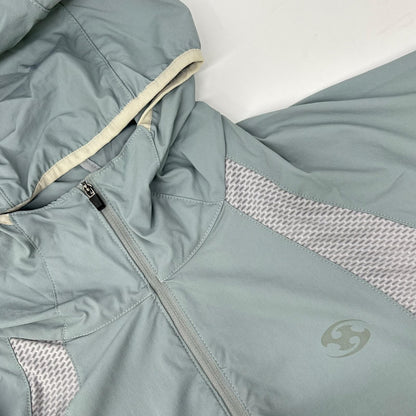 SAN SAN GEAR Paneled Nylon Hooded Jacket Blue Size 1