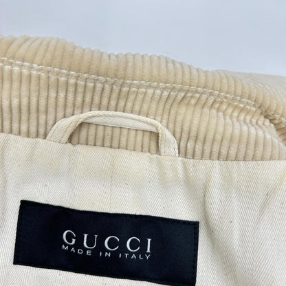 GUCCI Ivory Corduroy Double-breasted Half Coat Size L