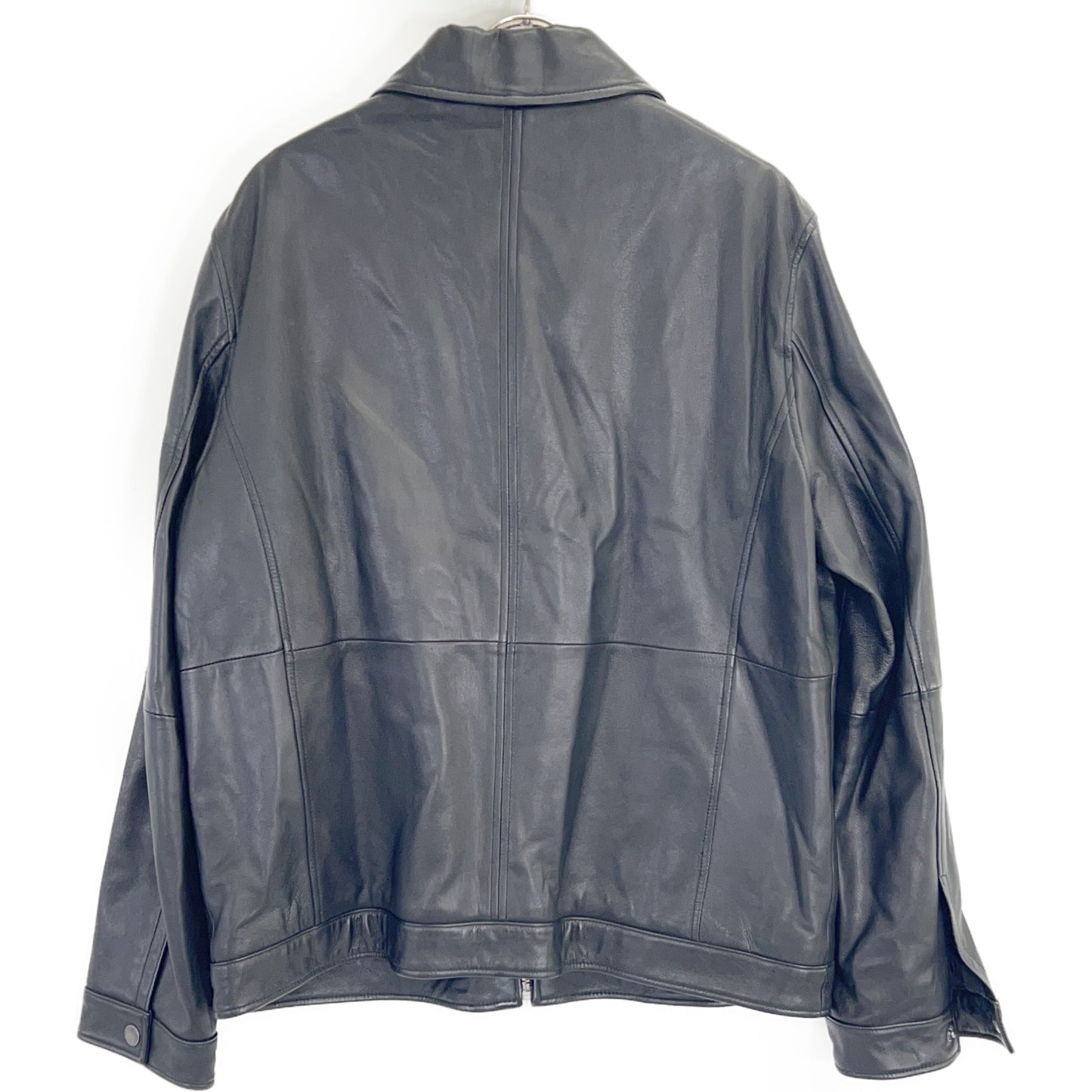 BrooksBrothers Black Leather Zip-up Jacket Size L