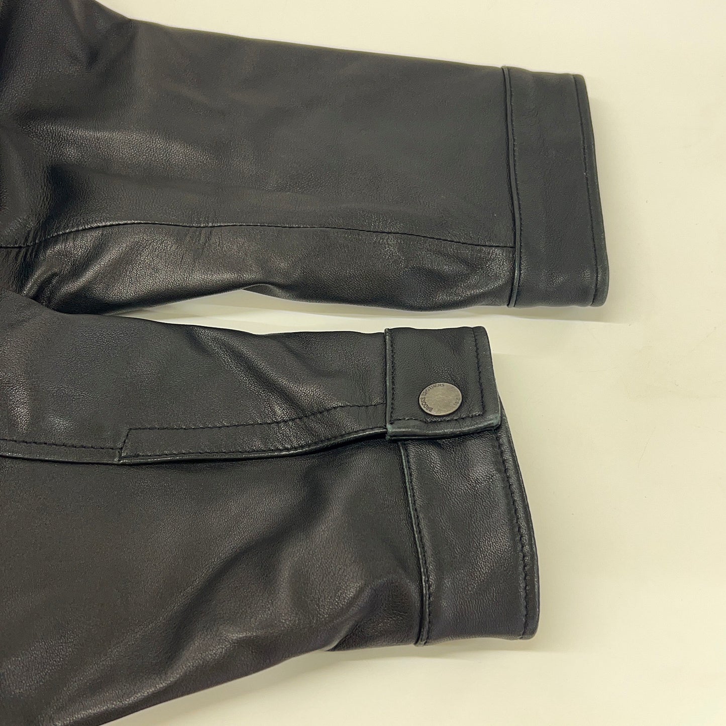 BrooksBrothers Black Leather Zip-up Jacket Size L