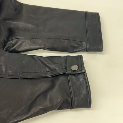 BrooksBrothers Black Leather Zip-up Jacket Size L