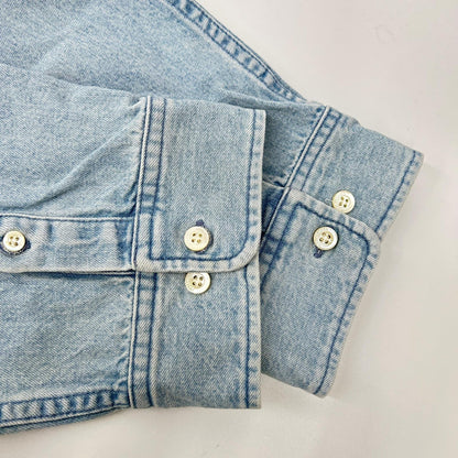 BALENCIAGA 18SS Light Blue Back Logo Denim Shirt