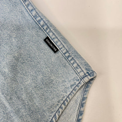 BALENCIAGA 18SS Light Blue Back Logo Denim Shirt