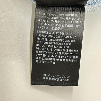 BALENCIAGA 18SS Light Blue Back Logo Denim Shirt