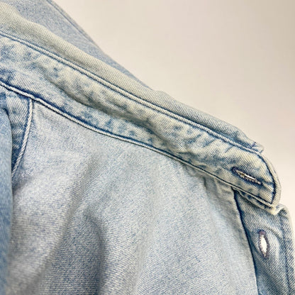 BALENCIAGA 18SS Light Blue Back Logo Denim Shirt