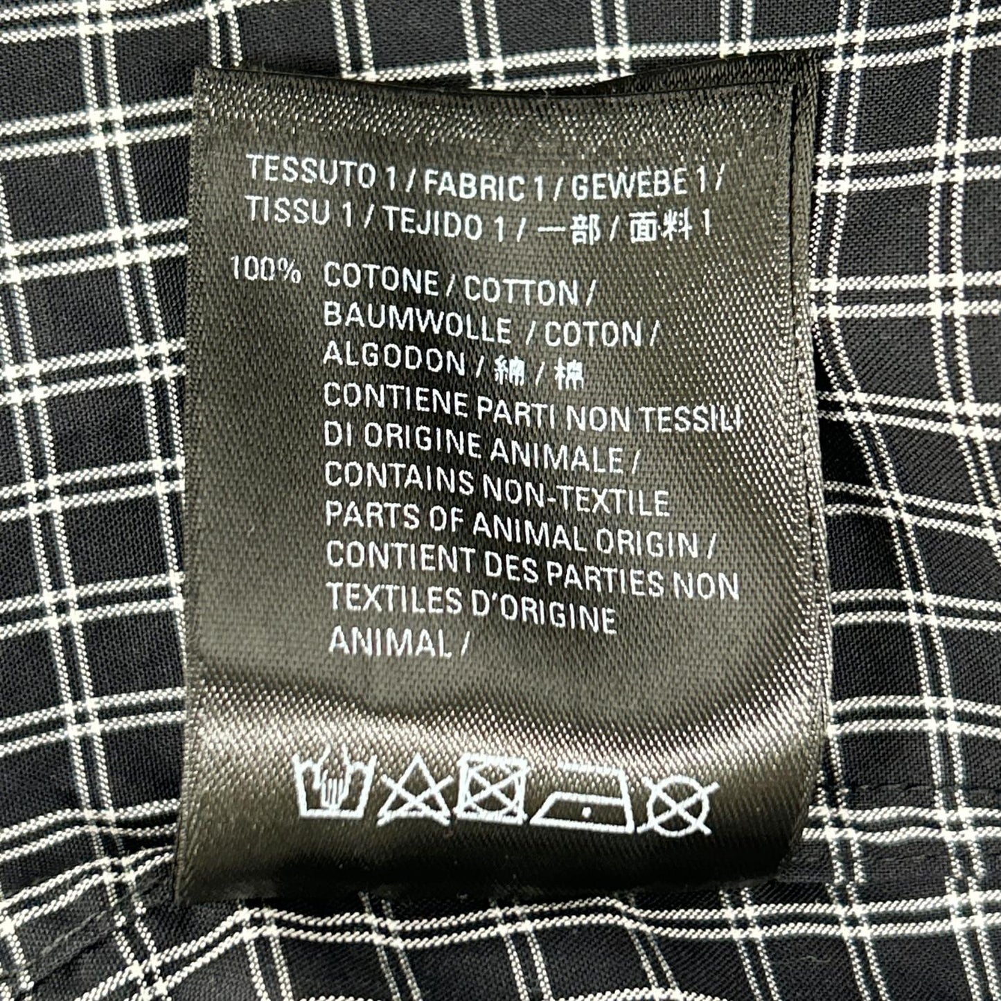 BALENCIAGA 18SS Black Back Logo Plaid Sleeve Shirt Size XXL