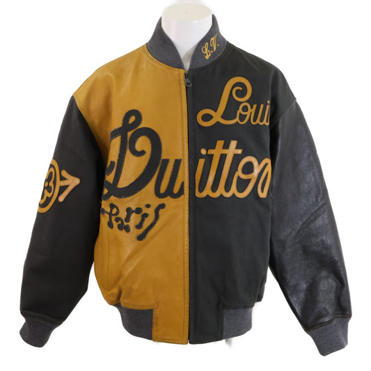 LOUIS VUITTON 23AW Mix Canvas Leather Bomber Jacket Size 46