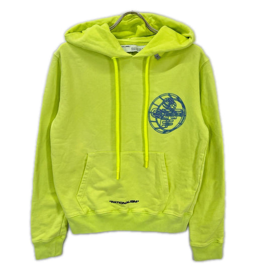 OFF-WHITE 3D Logo Graphic Cotton Hoodie Green Size XS