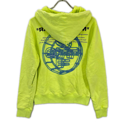 OFF-WHITE 3D Logo Graphic Cotton Hoodie Green Size XS