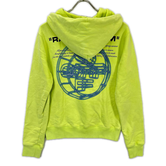 OFF-WHITE 3D Logo Graphic Cotton Hoodie Green Size XS