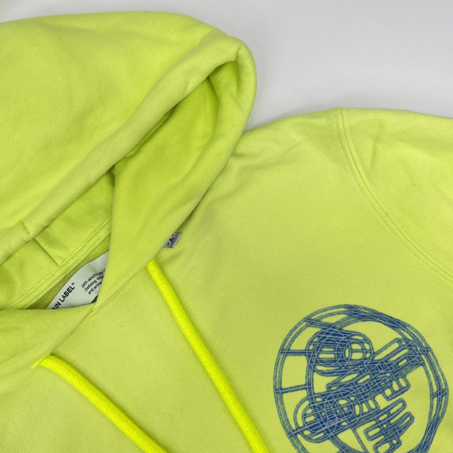 OFF-WHITE 3D Logo Graphic Cotton Hoodie Green Size XS