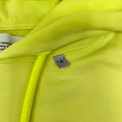 OFF-WHITE 3D Logo Graphic Cotton Hoodie Green Size XS