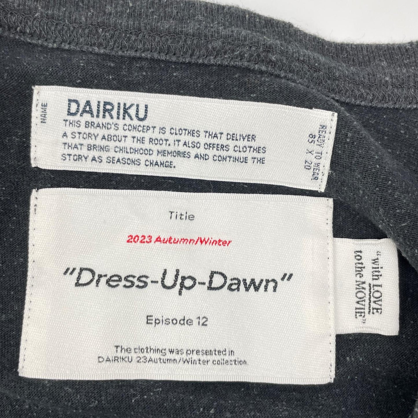 DAIRIKU 23AW The Dawn Big Raglan Tour Tee Black Size 29