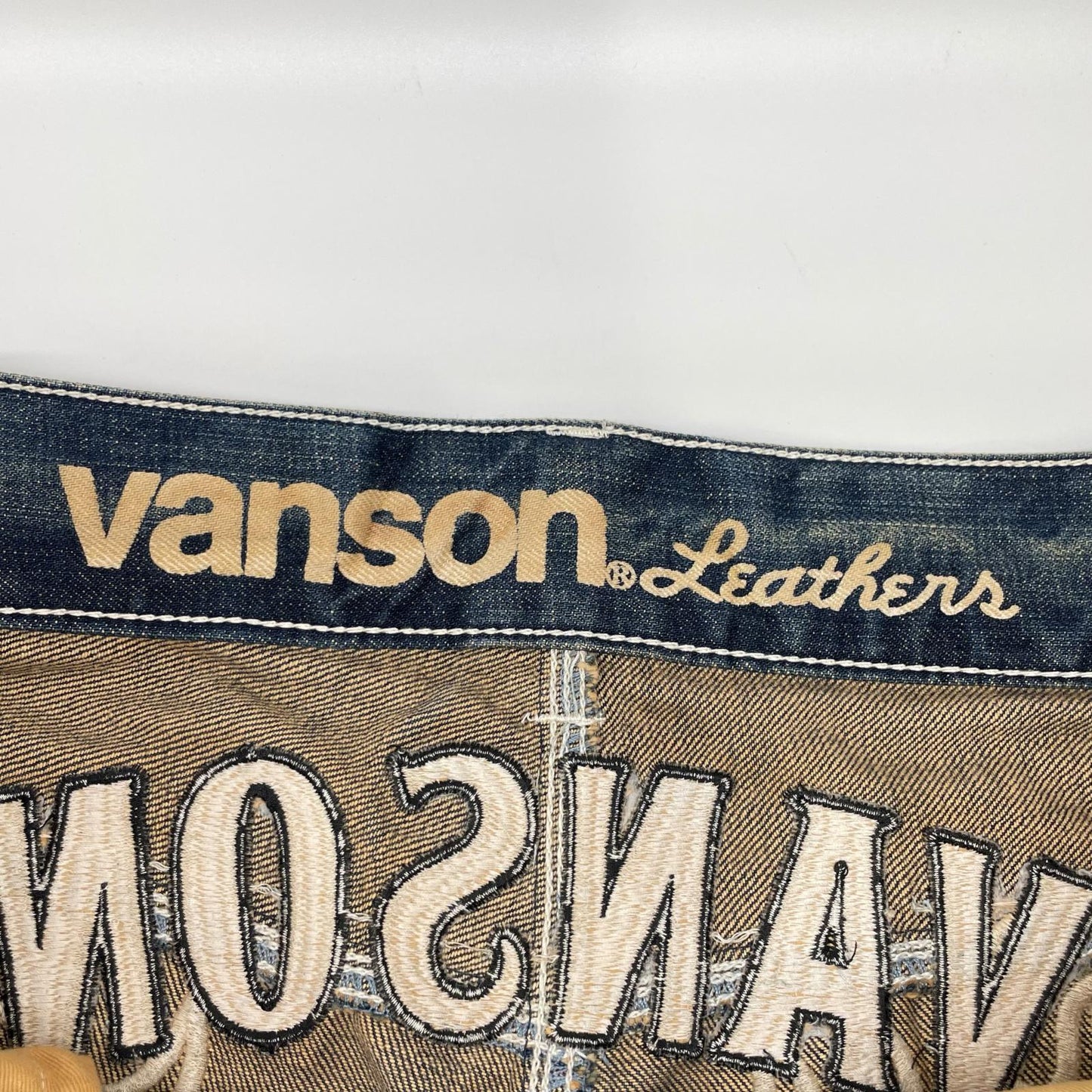 VANSON Cross Skull Embroidered Denim Jeans Indigo Size 36