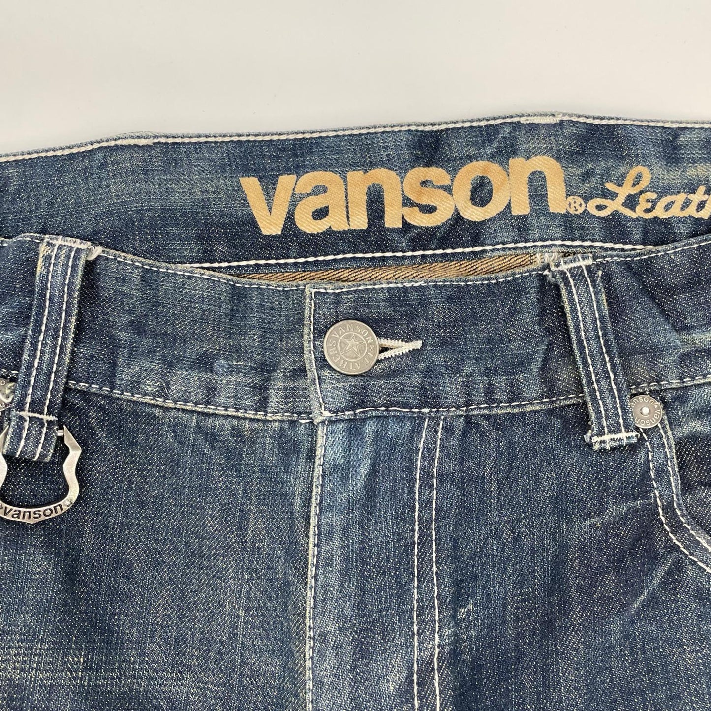 VANSON Cross Skull Embroidered Denim Jeans Indigo Size 36
