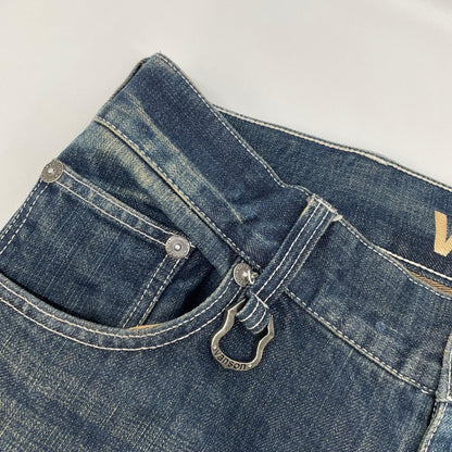 VANSON Cross Skull Embroidered Denim Jeans Indigo Size 36