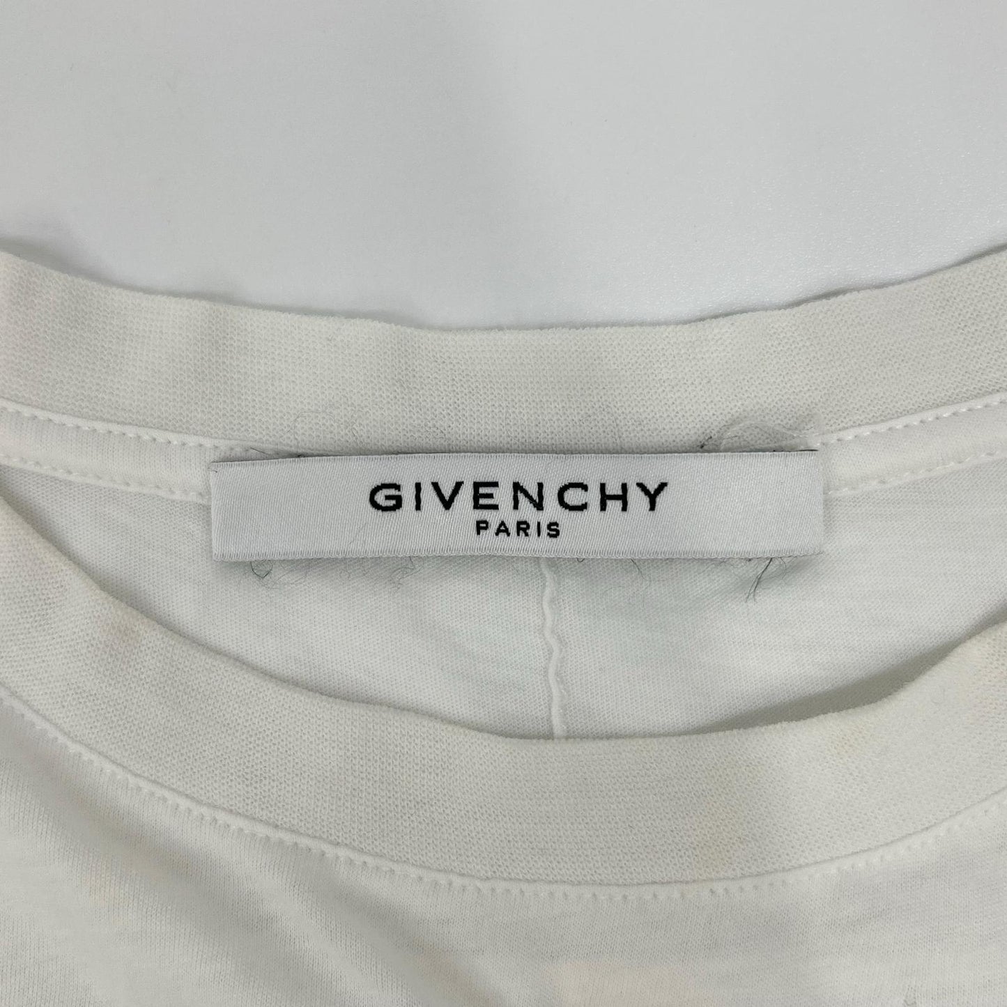 GIVENCHY Distressed Cotton T-Shirt White Size S